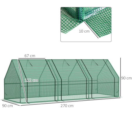  sera gradina cu prelata, 270x90x90cm, verde [2]