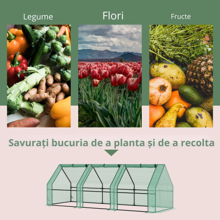  sera gradina cu prelata, 270x90x90cm, verde [3]