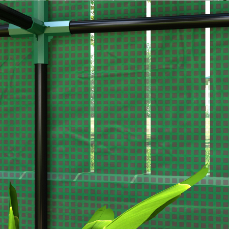  Sera Mini cu 3 Niveluri, Copertina din PE cu Armatura si Usa Rulabila, 100x40x150 cm, Verde [8]