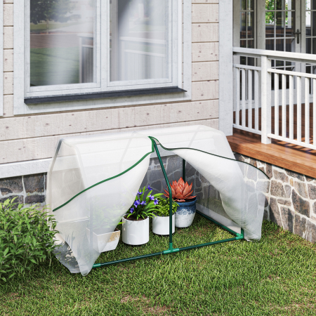  Sera Mini pentru Gradina si Balcon din Plastic PE si Otel, cu inchidere cu Fermoar, 99x71x60 cm [8]