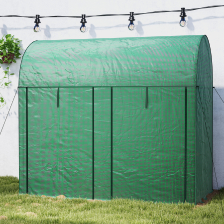  Sera pentru gradina 2 m² dim. 2L x 1l x 1,78H m 2 Usi cu fermoar rulante Otel PE inalta densitate 140 g/m² Anti-UV verde [8]