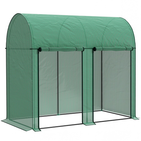 Prelate, pavilioane, umbrele terasa -  Sera pentru gradina 2 m² dim. 2L x 1l x 1,78H m 2 Usi cu fermoar rulante Otel PE inalta densitate 140 g/m² Anti-UV verde