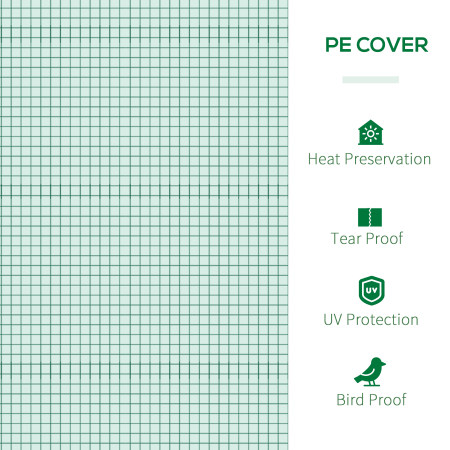  Sera pentru Gradina Impermeabila si Rezistenta la UV cu 3 Ferestre Rulante, 400x100x80 cm, Verde [3]