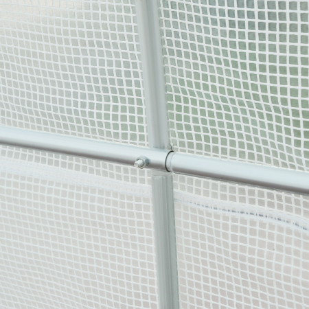  Sera pentru Gradina Tip Tunel pentru Plante din PE si tevi de Otel, Alba, 450x200x200 cm [7]