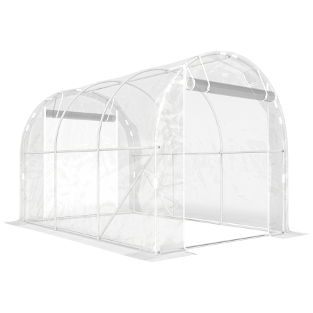 Prelate, pavilioane, umbrele terasa -  Sera tip tunel 2x3x2 m cu usi rulabile, cadru din otel si acoperire din PE anti-UV, transparenta