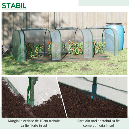  Sera Tunel PVC & Otel - 295×100×80 cm, Cu Usi Fermoar [5]