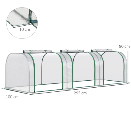  Sera Tunel PVC & Otel - 295×100×80 cm, Cu Usi Fermoar [2]