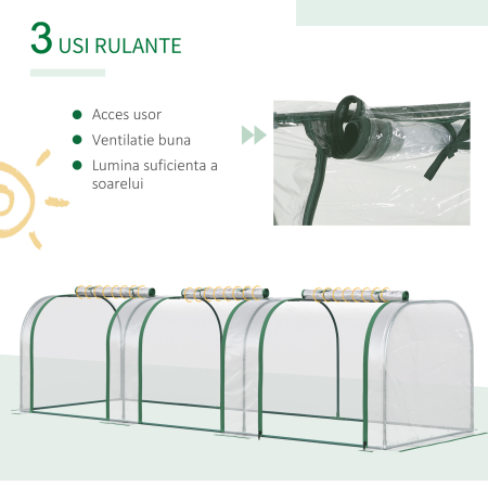  Sera Tunel PVC & Otel - 295×100×80 cm, Cu Usi Fermoar [6]