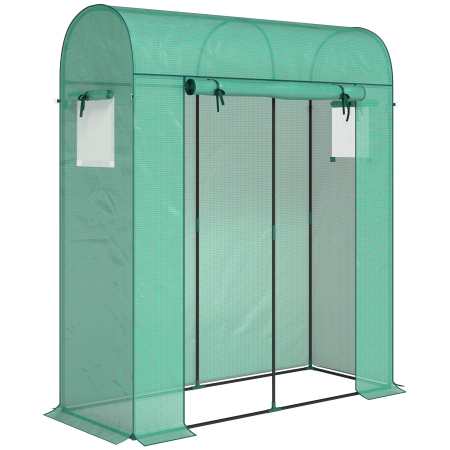 Prelate, pavilioane, umbrele terasa -  Sera Verticala pentru Balcon cu Usa si Ferestre Rulabile, Sera pentru Gradina cu Structura din Otel si Acoperis din PE, pentru Plante, Legume, Flori, Fructe, Anti UV, 170x68x200 cm, Verde