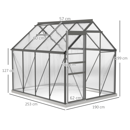  Sera Walk-In Aluminiu & Policarbonat - Ventilatie si Jgheab [2]