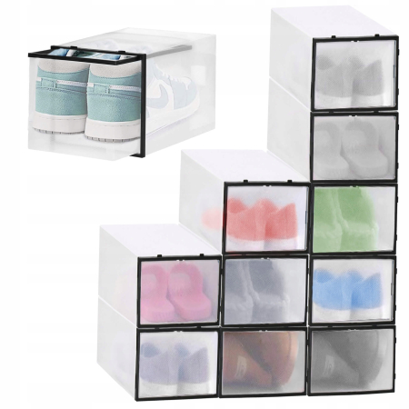 Set 10 cutii organizare pentru pantofi, 28x20x20, transparent [3]