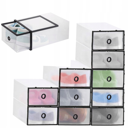 Set 10 cutii organizare pentru pantofi, 33x23x13, transparent [1]