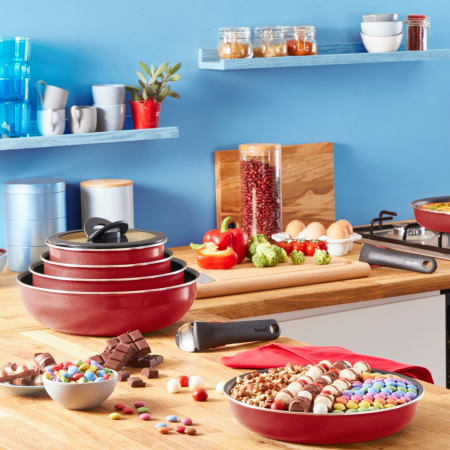 Set 10 piese Tefal Ingenio Easy Cook & Clean L1529402, cratita 16 / 20 cm, tigaie 22 / 24 / 28 cm, tigaie saute 24 cm, wok 26 cm, 2 capace ermetice 16 [1]