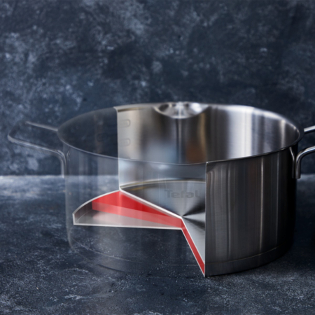 Set 10 piese Tefal Nordica H852SA56, craticioara 16 cm, oale 18/20/24 cm, oala pentru paste 22 cm, capace din sticla cu strecurare, inox, baza Thermo- [1]