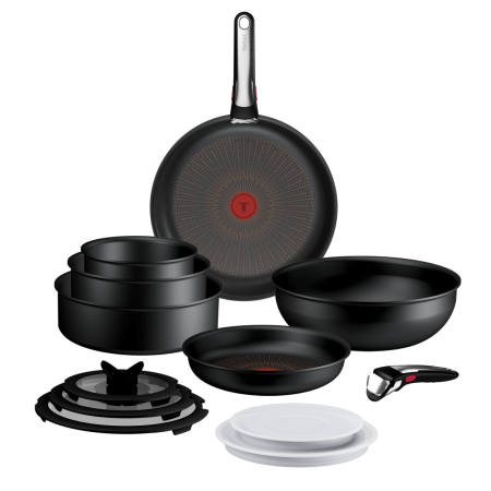 Set 13 piese Tefal Ingenio Excellence+ P0009753, tigaie de 24/28 cm, wok 26 cm, tigaie saute 24 cm, cratita 16/20 cm, capac ermetic 16/20 cm, capac st [6]