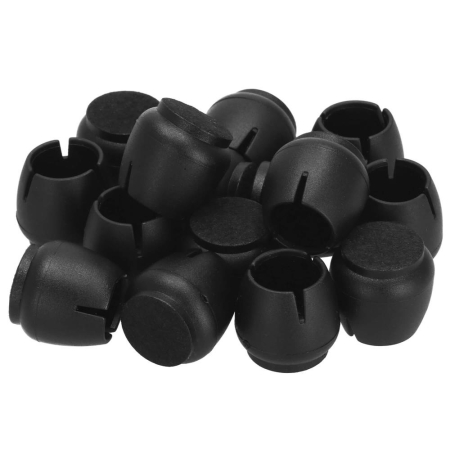 Set 16 protectii pentru picioare de mobilier cu baza din fetru, Ø14-16 mm, negru [19]