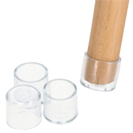 Set 16 protectii pentru picioare de mobilier, silicon PVC, Ø18 mm, transparent [15]