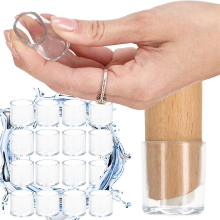 Set 16 protectii pentru picioare de mobilier, silicon PVC, Ø18 mm, transparent [29]