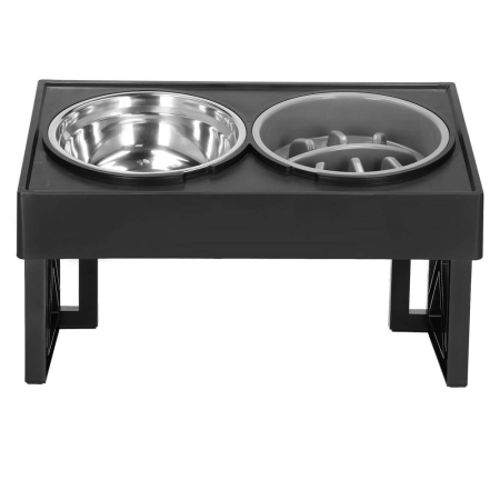 Set 2 boluri stand reglabil inaltime unghi caini inox, 2x21 cm, ergonomic, argintiu [13]