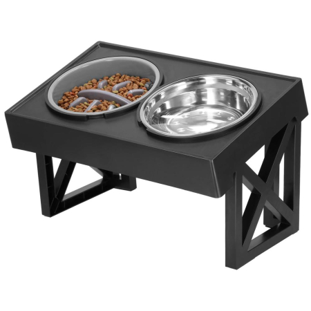 Living & hol - Set 2 boluri stand reglabil inaltime unghi caini inox, 2x21 cm, ergonomic, argintiu