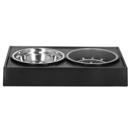 Set 2 boluri stand reglabil inaltime unghi caini inox, 2x21 cm, ergonomic, argintiu [11]