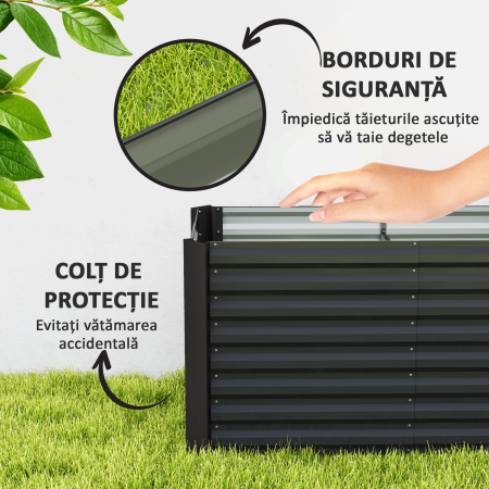  Set 2 Jardiniere Gradina inaltate 120×60×60 cm - Otel Galvanizat [5]