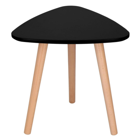 Set 2 mese de cafea, ovale, 54x45 cm si 41x40 cm, Blat MDF, Picioare lemn, Negru [8]