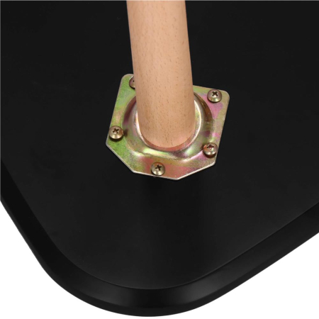 Set 2 mese de cafea, ovale, 54x45 cm si 41x40 cm, Blat MDF, Picioare lemn, Negru [5]