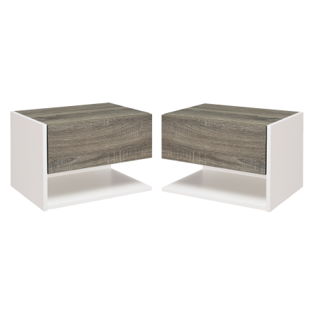 Dormitor & birou -  set 2 noptiere suspendate, 46x30x30 cm