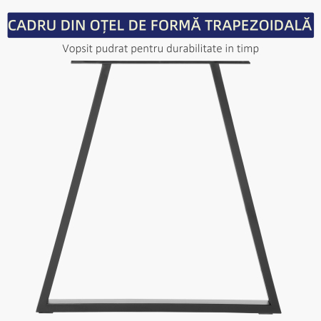  Set 2 Picioare de Masa Trapezoidale cu 6 Gauri si 12 suruburi, 70x5x72 cm, Negru [5]