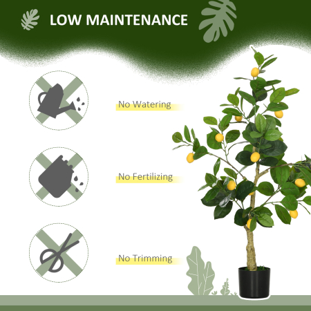  Set 2 Plante Artificiale de Lamaie si Portocal de 120cm pentru Interior cu Ghiveci [4]