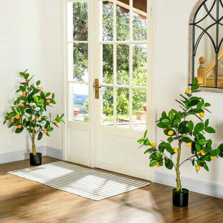  Set 2 Plante Artificiale de Lamaie si Portocal de 120cm pentru Interior cu Ghiveci [1]