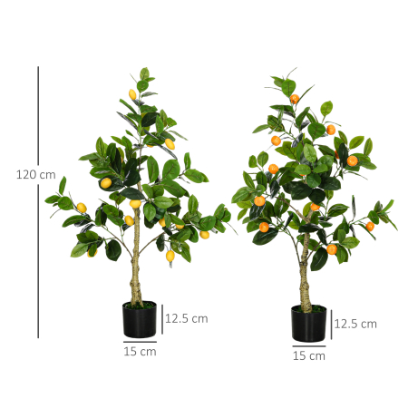  Set 2 Plante Artificiale de Lamaie si Portocal de 120cm pentru Interior cu Ghiveci [2]