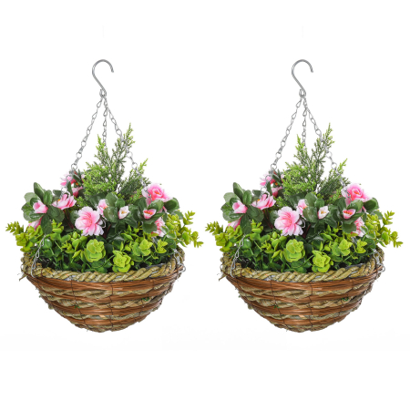 Living & hol -  Set 2 Plante Lisianthus - Ghiveci Rachita, Decorative pentru Agatat