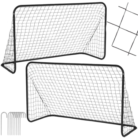 Set 2 porti de fotbal metalice, 122x183cm, profil 25mm, cu elemente de fixare [6]