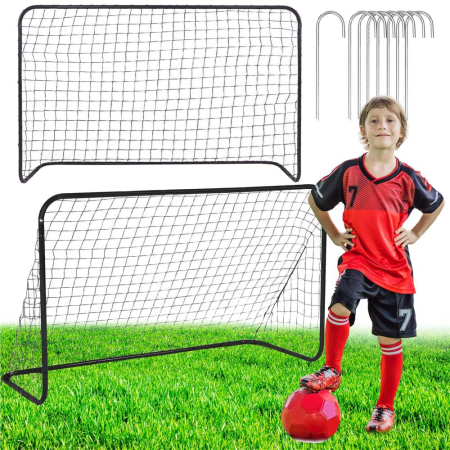 Set 2 porti de fotbal metalice, 122x183cm, profil 25mm, cu elemente de fixare [2]