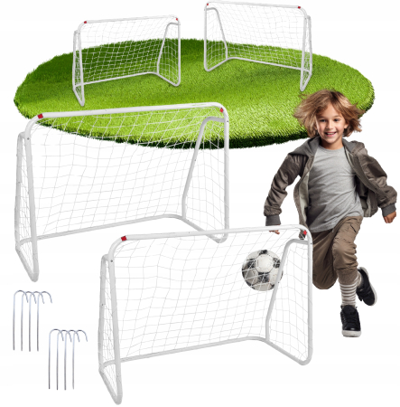 Set 2 porti de fotbal metalice, 96x124cm, profil 28mm, cu elemente de fixare [2]