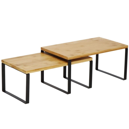 Set 2 rafturi de bucatarie suprapozabile, pentru ustensile sau condimente, 20x34x16cm, natur si negru [6]