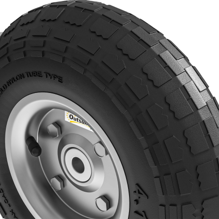  Set 2 Roti pentru Carucior Capacitate 80 kg cu Profil Scanat, Roti din Cauciuc si Otel, Ø25.5x7.5 cm, Negru [8]