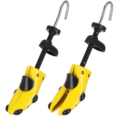 Organizare - Set 2 sanuri pentru largit si alungit pantofi, din plastic, marime 44-46, galben