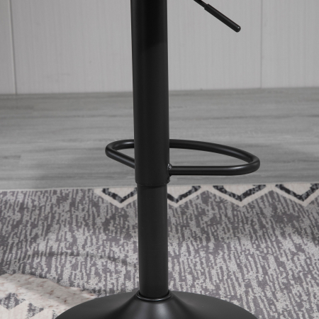  Set 2 Scaune Bar din Piele Sintetica Reglabile Gri [7]