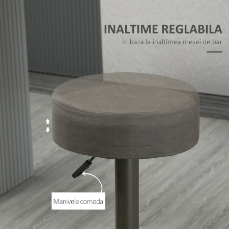  Set 2 Scaune Bar Pivotante & Reglabile 35×36×64-85 cm [4]