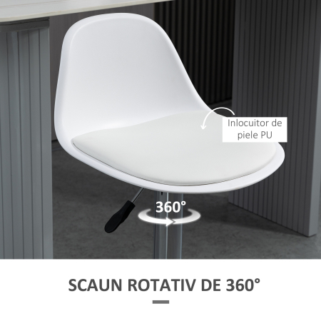  Set 2 Scaune Bar - Reglabile, Cu Spatar si Pivotante [5]