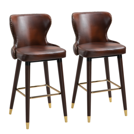Bucatarie -  Set 2 scaune bar, stil industrial,  52x53x101cm, maro
