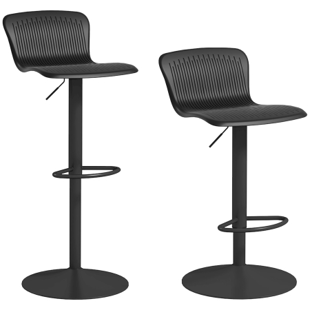 Mobila bucatarie -  Set 2 Scaune de Bar cu Spatar Ergonomic, 38,5x40x76,5-97,5 cm, Alb