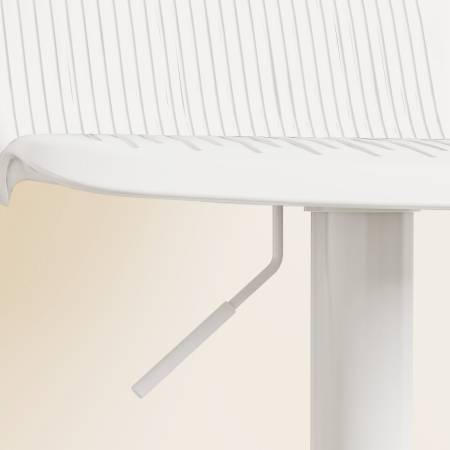  Set 2 Scaune de Bar cu Spatar Ergonomic,  Suport pentru Picioare si sezut Rotativ, 38,5x40x76,5-97,5 cm, Alb [8]