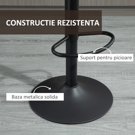  Set 2 Scaune de Bar - Reglabile, Rotative & Captusite [5]