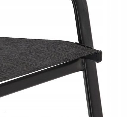 Set 2 scaune gradina stivuibile, cadru otel vopsit cu pulbere, acoperire textilen, 55x62x96 cm, negru [3]