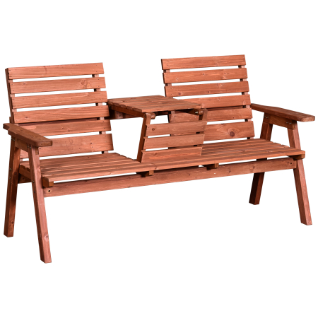 Gradina & balcon -  Set 2 Scaune de Gradina cu Masuta pentru cafea, in Lemn 160x68x92cm