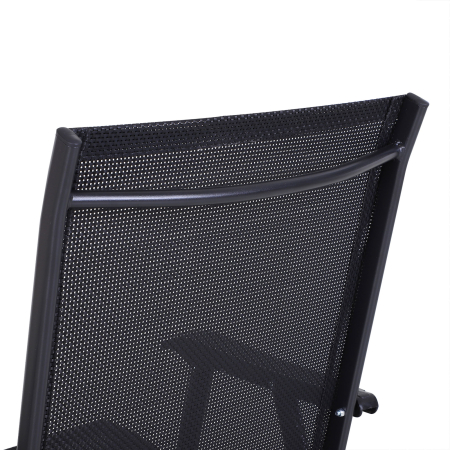  Set 2 Scaune de Gradina Pliabile cu Cotiere, Scaune pentru Pranz in Exterior din Metal si Texteline, pentru Terasa, Balcon, Veranda, Exterior si Interior, 58x64x94cm, Negru [8]